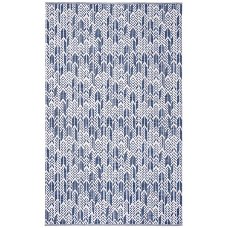 Safavieh 8 x 10 ft. Large Rectangle Montauk Hand Woven Rug, Navy and Ivory MTK609C-8